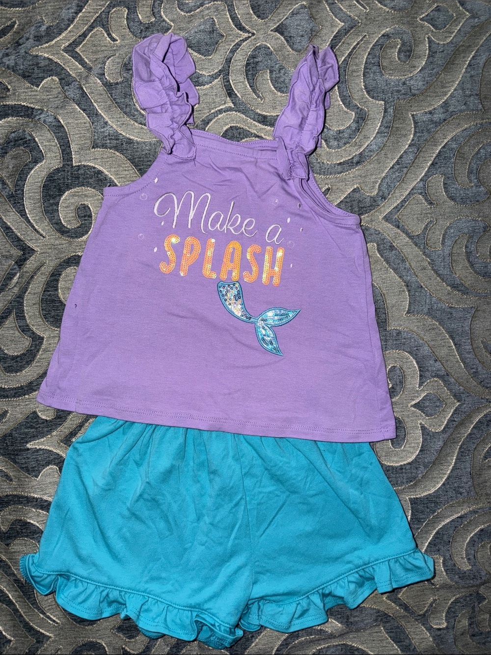 Girls Purple Ruffle-Strap Tank Top - Make a Splash